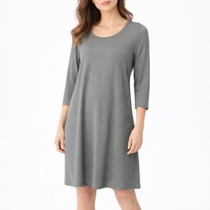 [Eileen Fisher] Gray Jersey Shift Dress